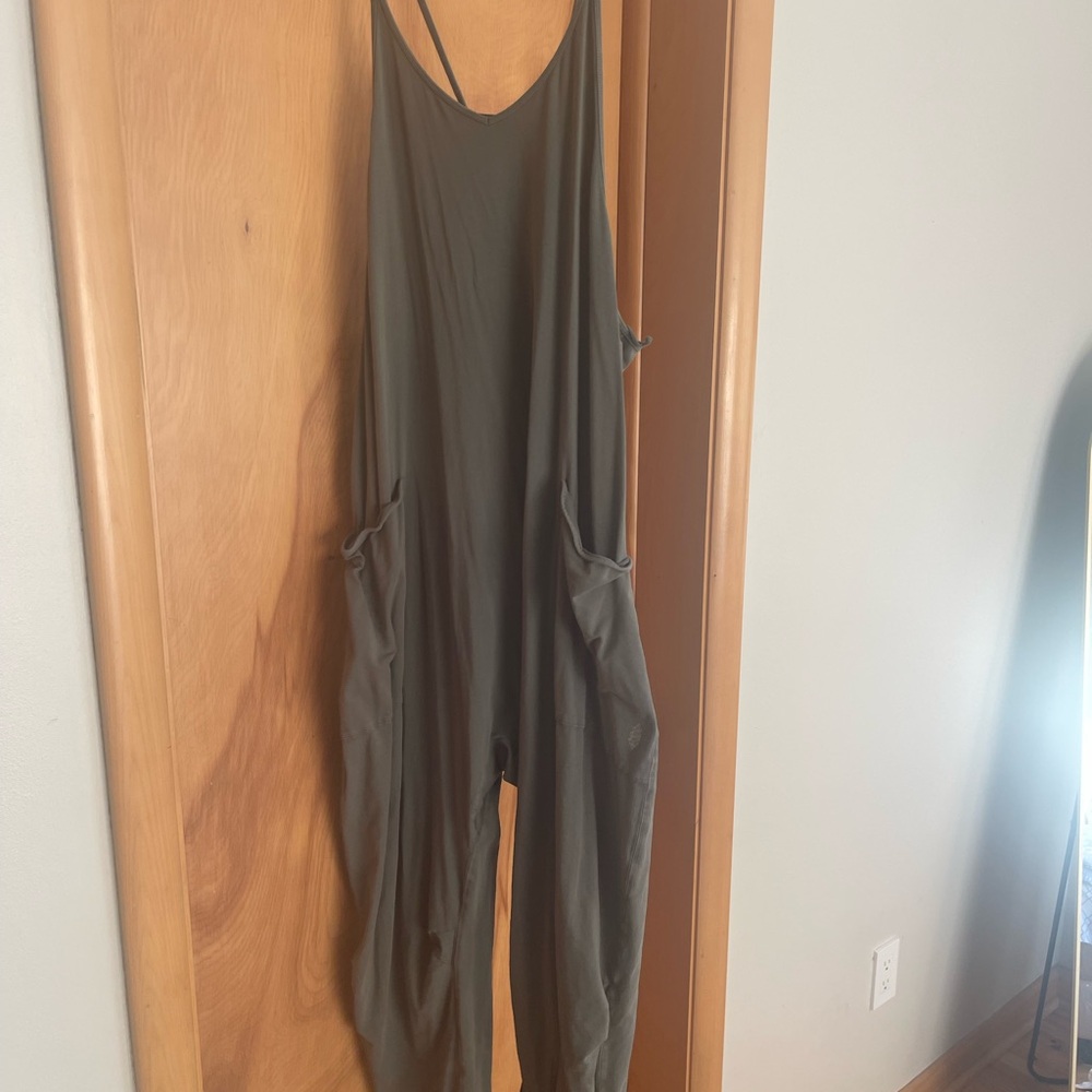 Free People Hotshot Onesie Jumpsuit- Olive Green